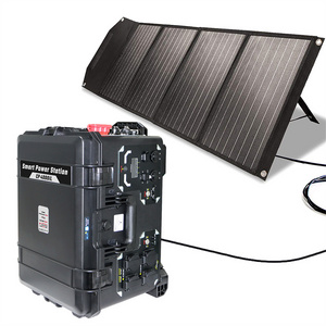 3500W 4000w 3000w  Solar wind Hybrid outdoor Generator Mobile LiFePO4 battery portable power station with Folding solar panels