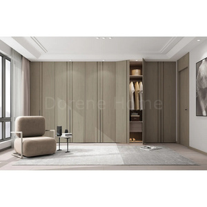 2023 Dorene Italian Wood Veneer Door Modern Cupboards For Bedroom Wardrobe Organizer