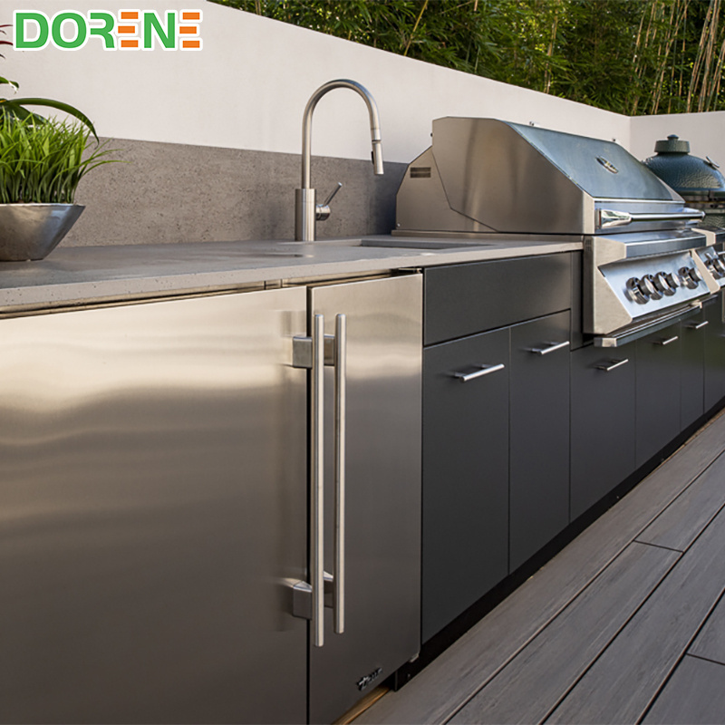 2021 Dorene Modern Outdoor BBQ Stainless Steel Kitchen Cabinet With Kamado Grill and Sink