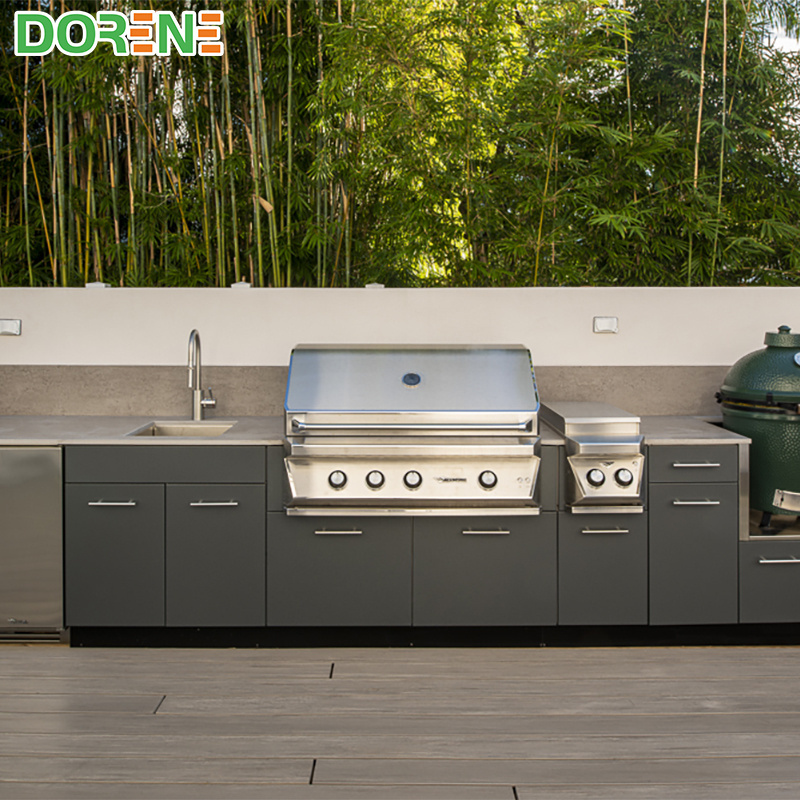 2021 Dorene Modern Outdoor BBQ Stainless Steel Kitchen Cabinet With Kamado Grill and Sink