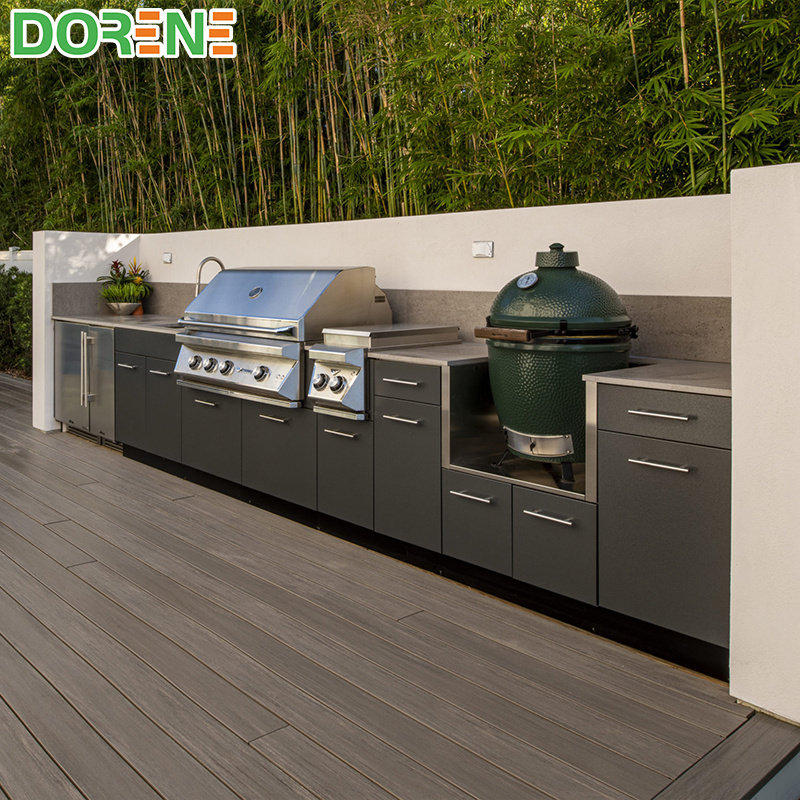 2021 Dorene Modern Outdoor BBQ Stainless Steel Kitchen Cabinet With Kamado Grill and Sink