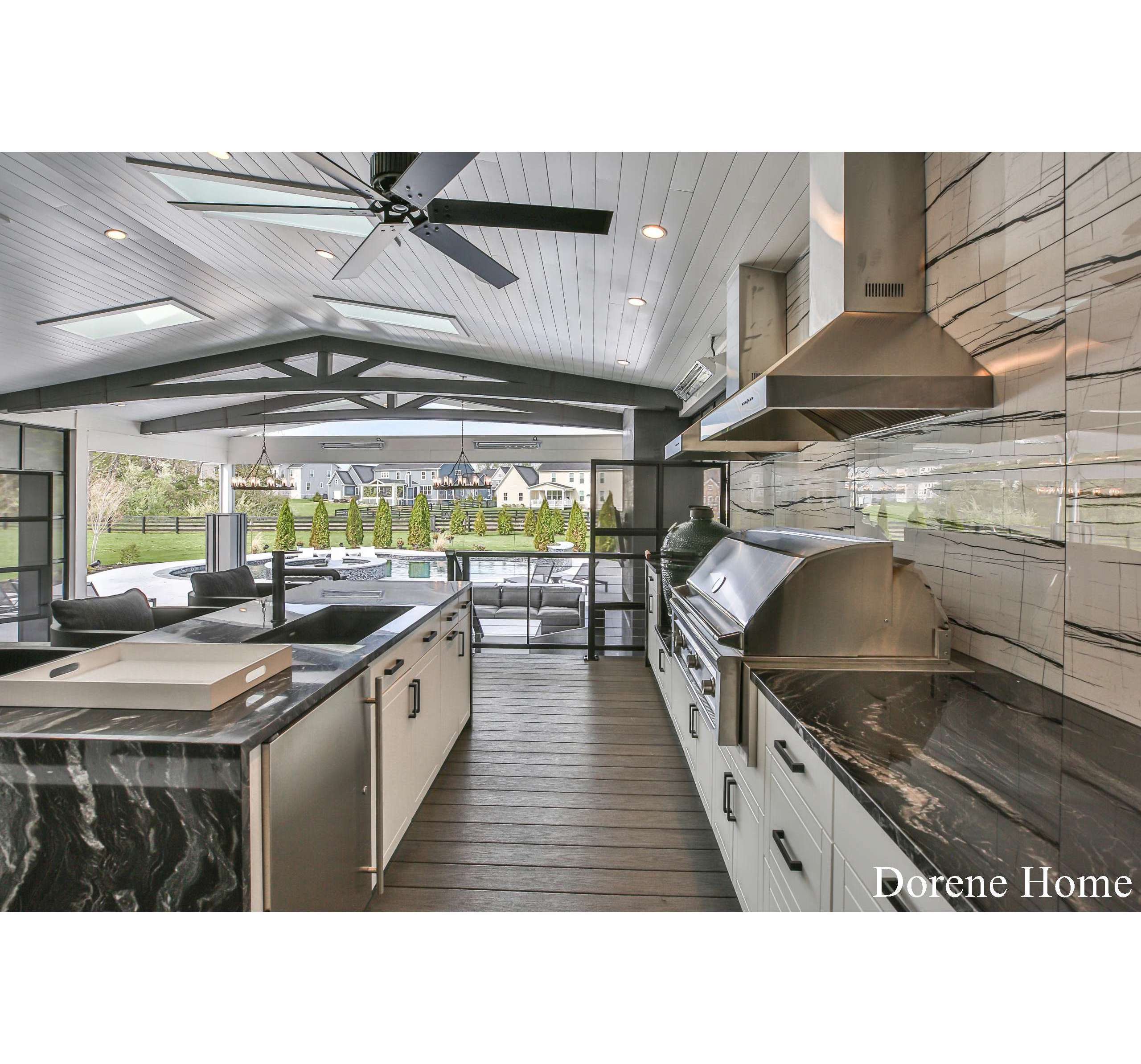 2023 Dorene Customized Outdoor Kitchen Cabinet 304 Stainless Steel With Sink and Bar