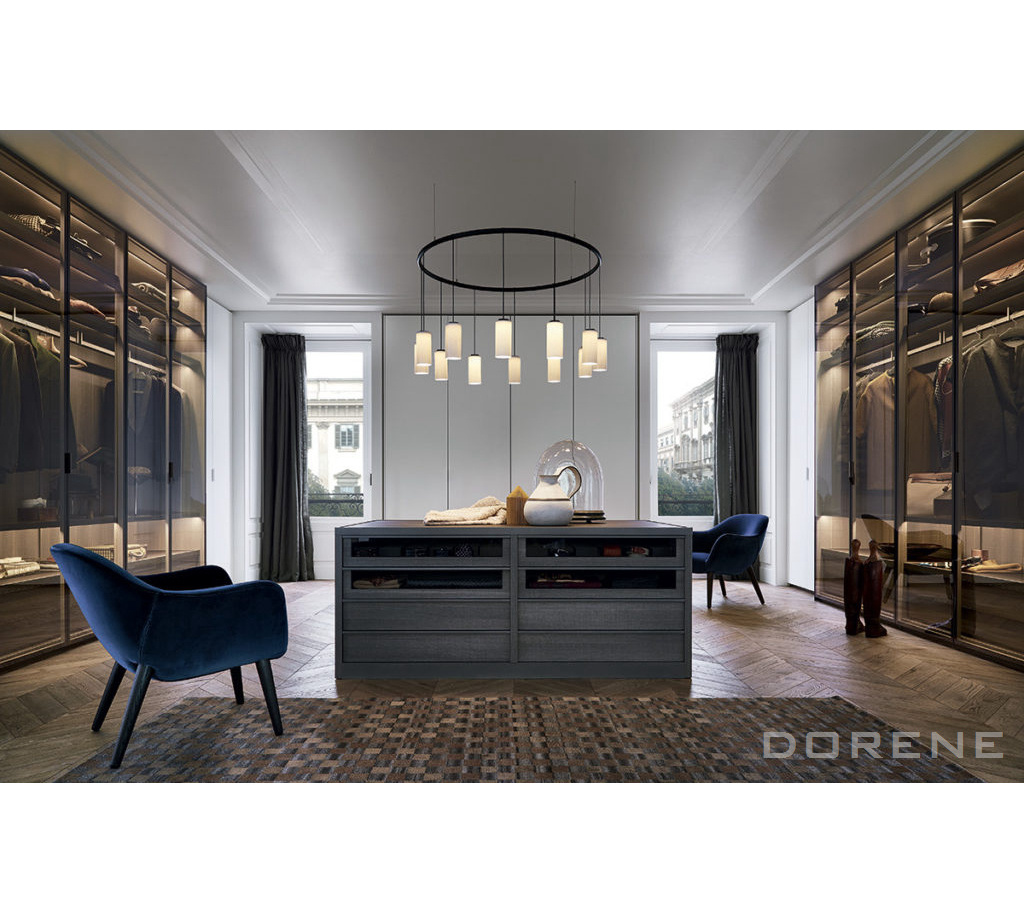 2023 Dorene Factory Supply Professional Open Customized Bedroom Closet Simple Wardrobe With Dressing Table Designs