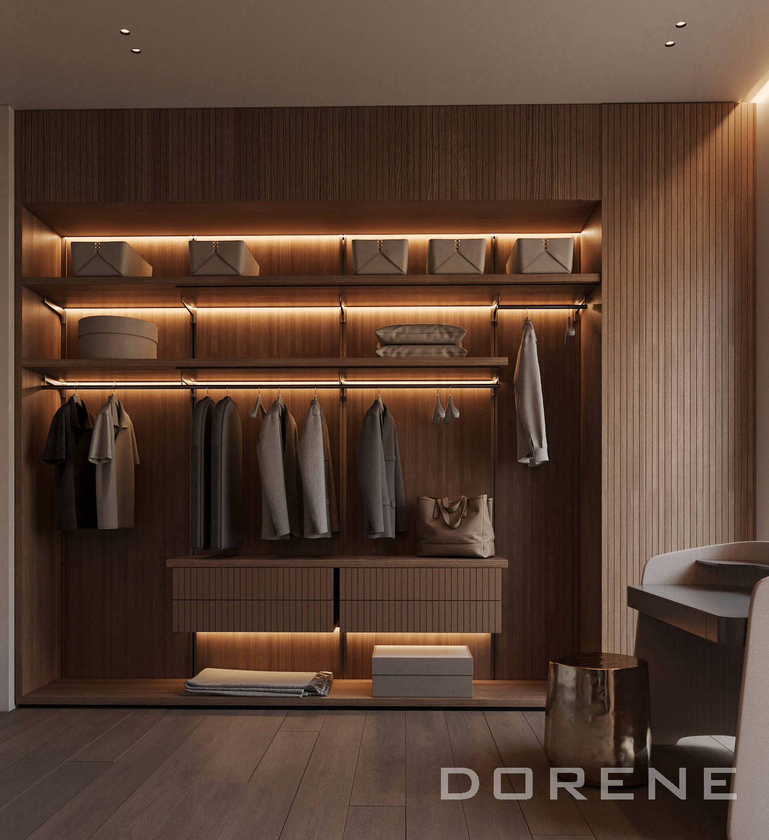 2023 Dorene Italy Modern Wooden Wardrobe Cabinets Bedroom Furniture Small Wardrobe Closet Designs Wardrobe Clothes Organizer