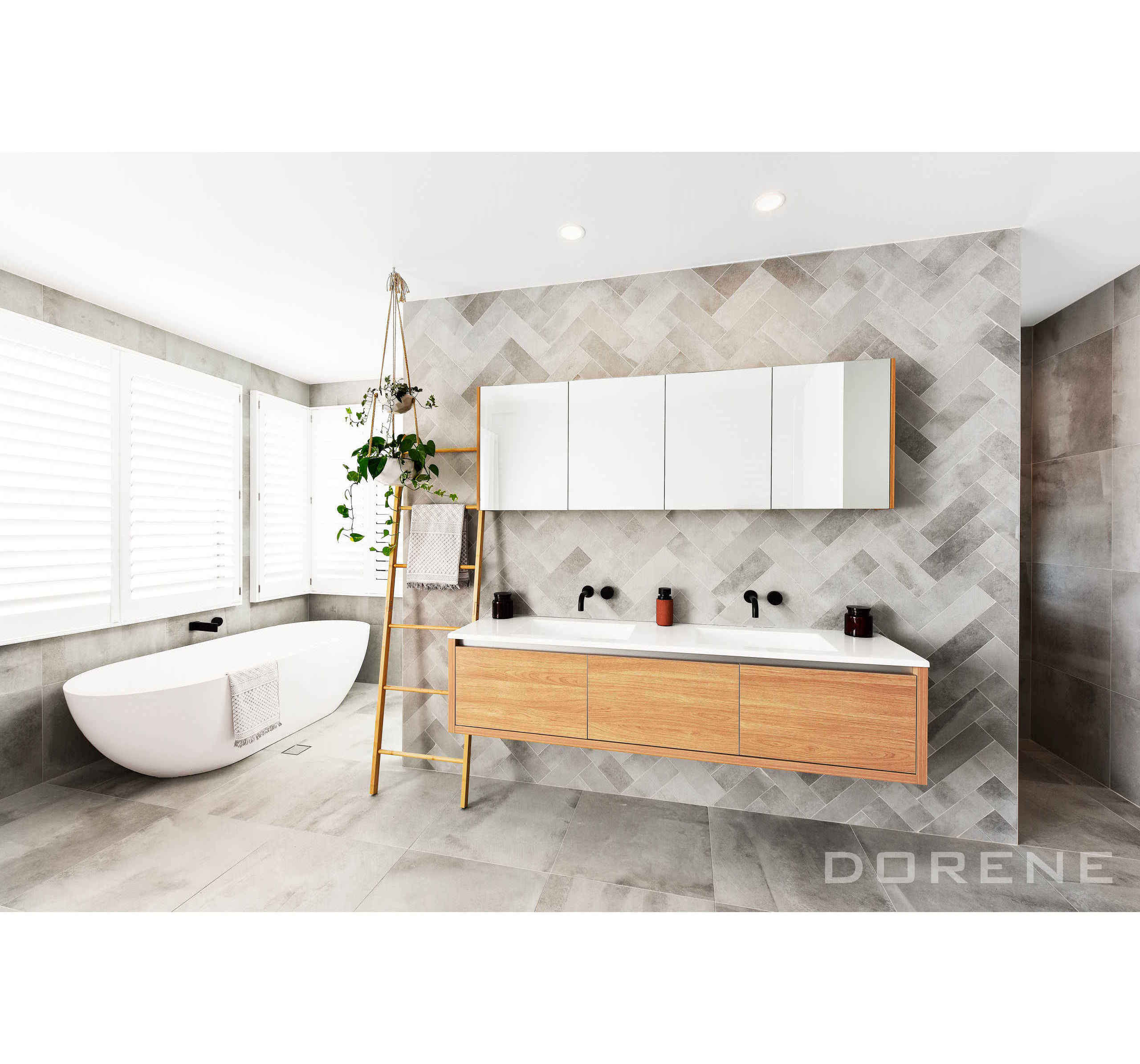 2023 Dorene Washroom Mdf Shaker Door Black Quartz Countertop L Shaped Corner Bathroom Vanity With Sink