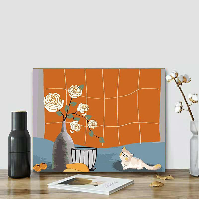 Living Room Decoration Paint Orfon Wall Pictures Art by Numbers with Acrylic Canvas Square Unique Gift for Children Family