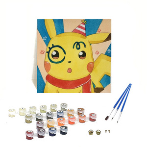 Orfon Pikachu Christmas oil painting for kids color by number paint by numbers acrylic canvas painting wall art diy painting