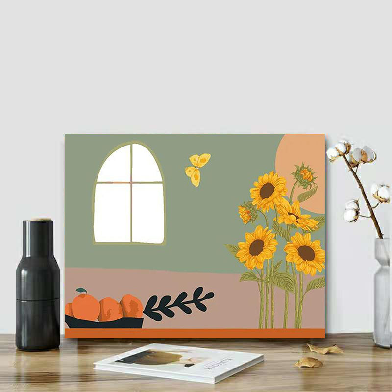 Living Room Decoration Paint Orfon Wall Pictures Art by Numbers with Acrylic Canvas Square Unique Gift for Children Family