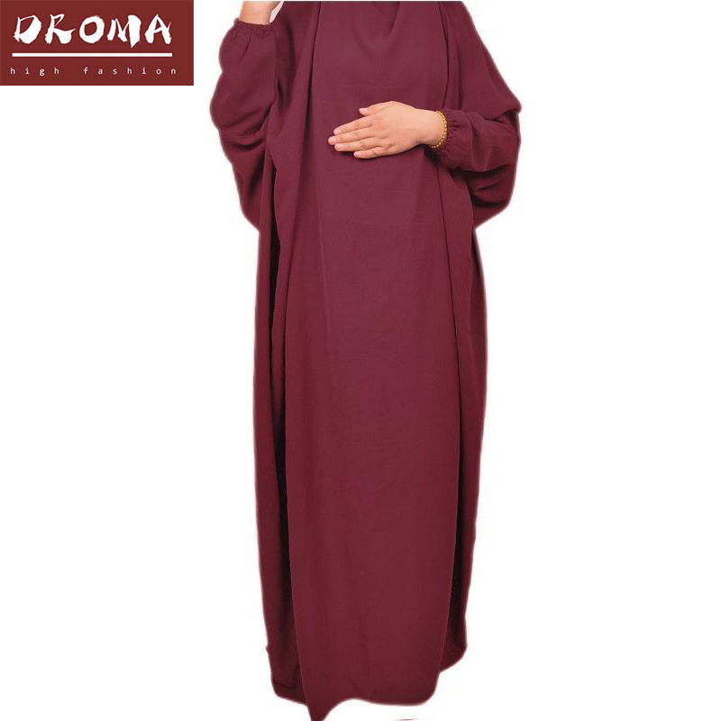 Droma  Islamic Ladies Fashion Abaya Dress Dubai Turkey Style Muslim Bat Sleeve Dress for Women