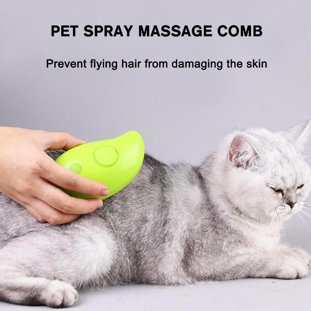 2024 Dropshipping 3 in 1 cat steam brush Removal Comb Rechargeable Pet Hair Grooming Cleaner Brush cat steamy brush for cat