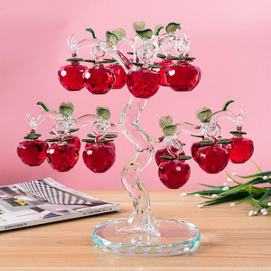 Honor of crystal Wholesale Ornaments Decorative K9 Artificial Crystal Apple Tree Clear Glass Christmas Tree