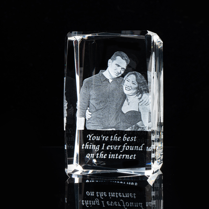 Honor of crystal 3D Laser Engraving Cube Crystal Paperweight Crystal Cube Awards photo 3d Laser Engraving Cube Award