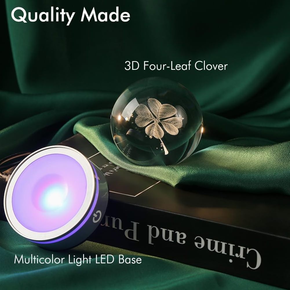 Honor of crystal 3d K9 Clear Glass Balls custom Engraved 3d Laser Crystal Ball With LED Lighting Base