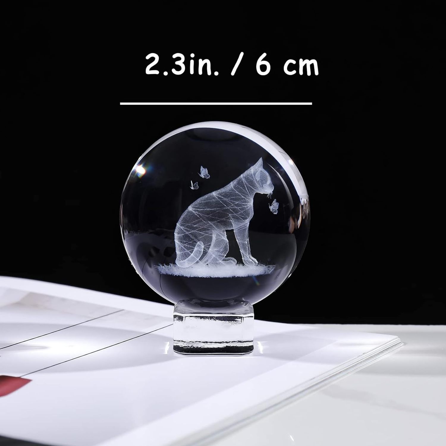 Honor of crystal  3D Laser Engraved Crystal Ball Luminous Night Light Ornaments 3d Crystal Ball Lamp with led Base