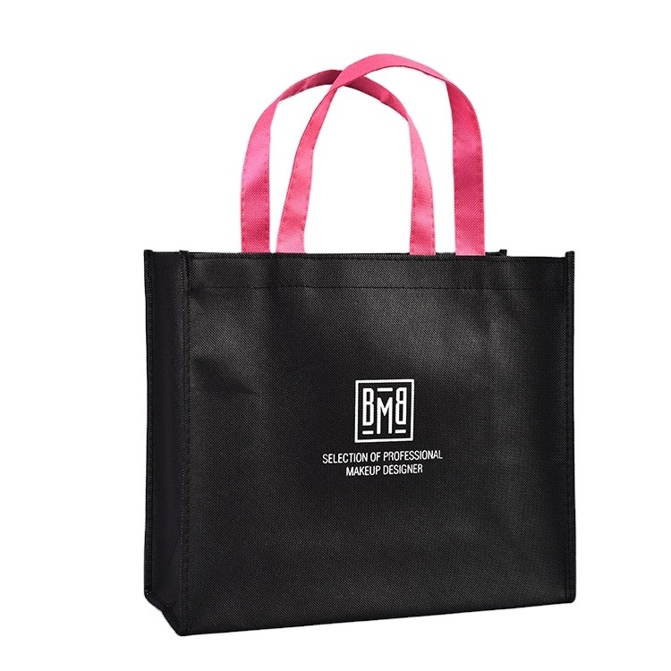 Wholesale promotional eco pp non-woven printed tote shopping bag reusable printable grocery non woven shopping bags with logo