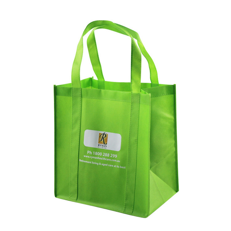 Wholesale promotional eco pp non-woven printed tote shopping bag reusable printable grocery non woven shopping bags with logo