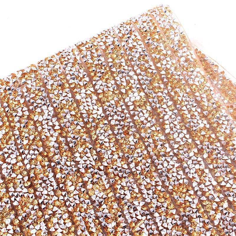 Honor of crystal Colorful Point Back Resin Rhinestone Drill Hot Melt Adhesive Mesh DIY Clothing Accessories