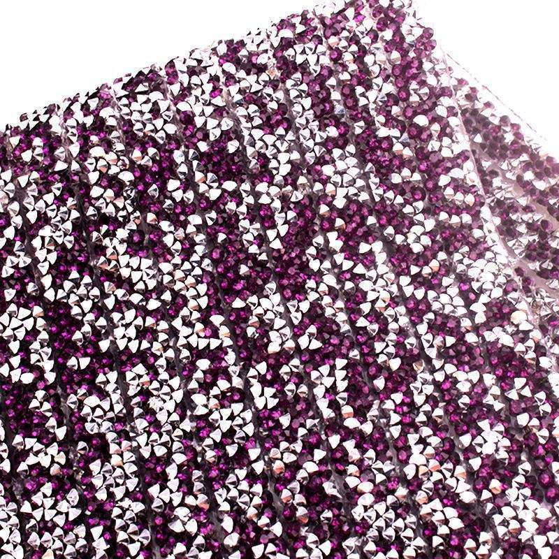 Honor of crystal Colorful Point Back Resin Rhinestone Drill Hot Melt Adhesive Mesh DIY Clothing Accessories