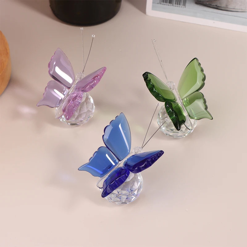 Honor Of Crystal Butterfly With Ball Paperweight Table Ornaments Souvenir Gifts For Home Wedding Deco