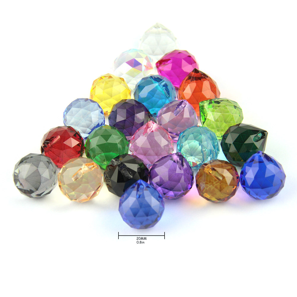 Honor of crystal Wholesale 30mm 40mm Cut Faceted Glass Crystal Ball Decoration Crystal Ball With Hole