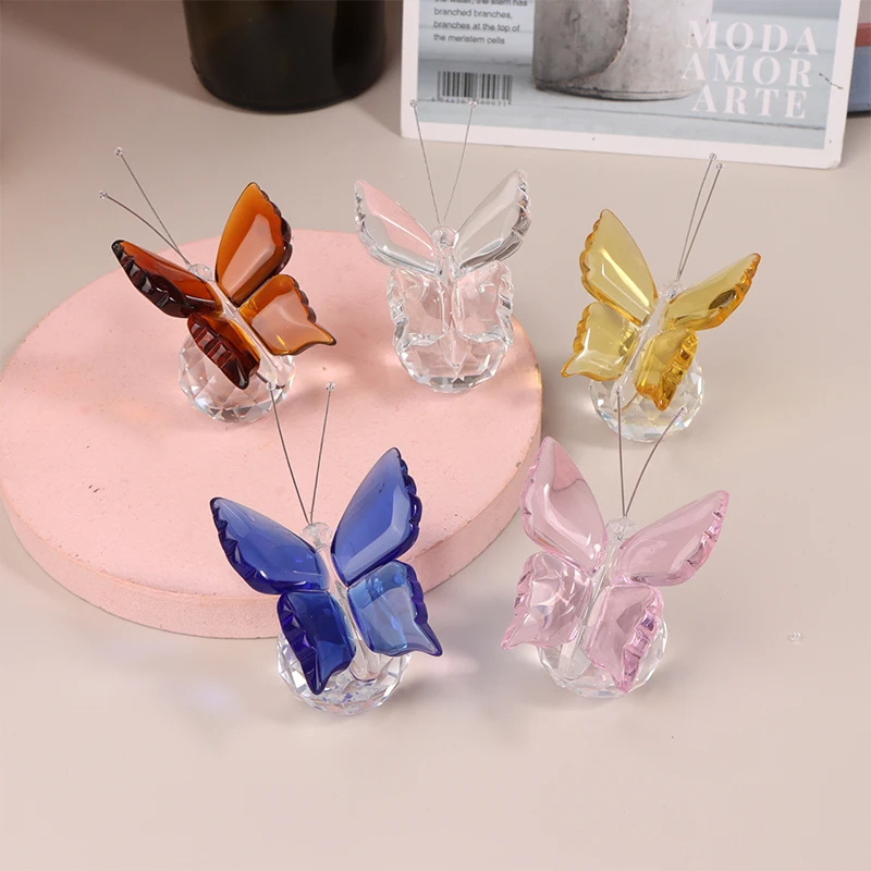 Honor Of Crystal Butterfly With Ball Paperweight Table Ornaments Souvenir Gifts For Home Wedding Deco