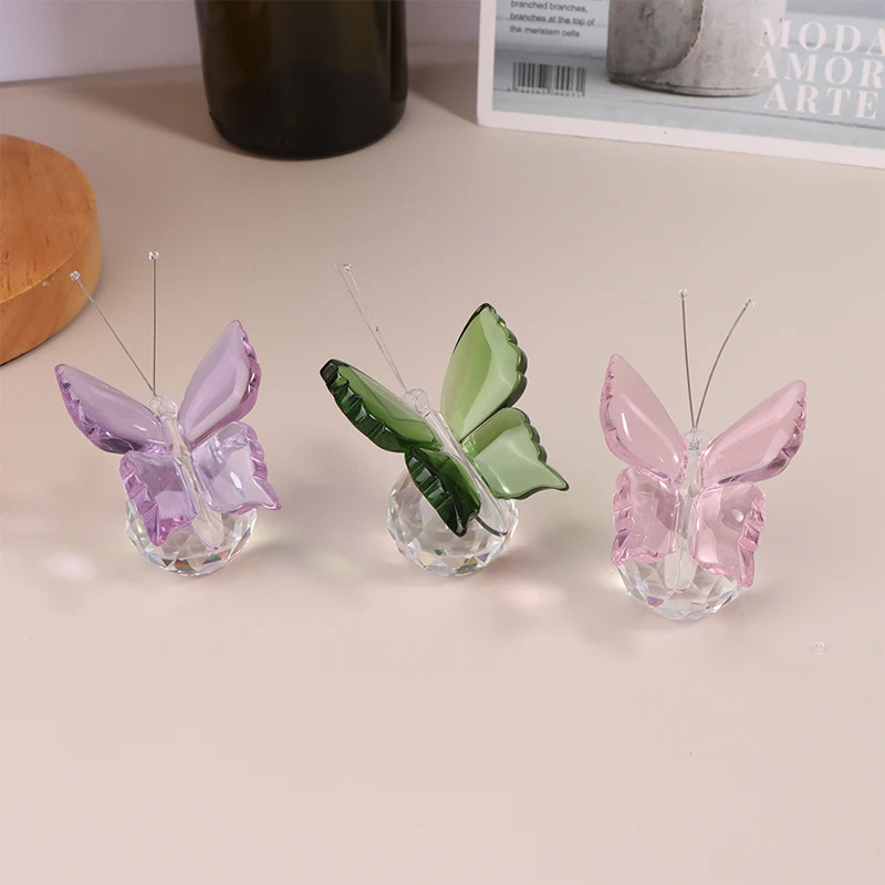 Honor Of Crystal Butterfly With Ball Paperweight Table Ornaments Souvenir Gifts For Home Wedding Deco