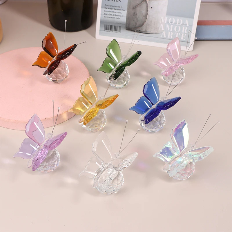 Honor Of Crystal Butterfly With Ball Paperweight Table Ornaments Souvenir Gifts For Home Wedding Deco