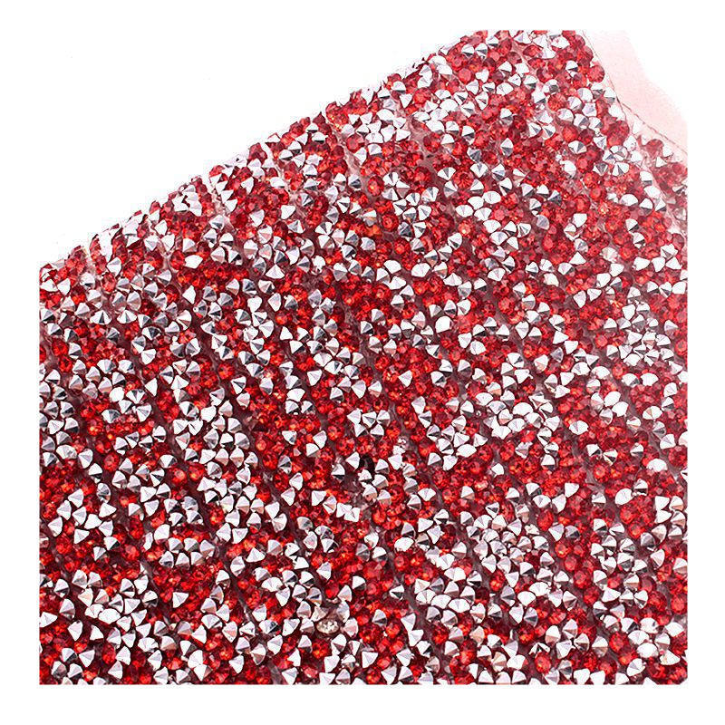 Honor of crystal Colorful Point Back Resin Rhinestone Drill Hot Melt Adhesive Mesh DIY Clothing Accessories