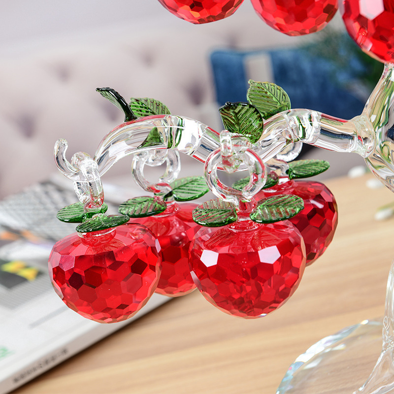 Honor of crystal Factory Wholesale Customized Crystal Christmas Tree Ornaments Crystal Glass Apple Tree  Craft for Christmas Gifts