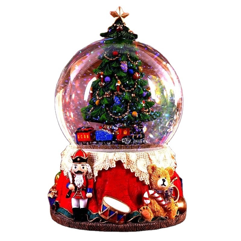 Honor of crystal Led Base Globe Home Decoration Craft Sphere Glass Ornament 3d Laser Engraved Christmas Moon Crystal Ball