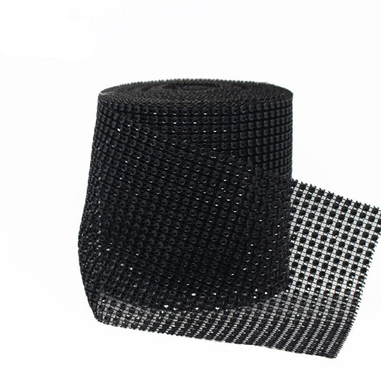 Honor of crystal 24 Line 4mm Sparkle Diamond Multicolor Plastic Rhinestone Mesh Trimming Cup Chain