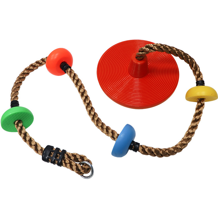 Outdoor Kids Gym Equipment climbing rope with small platforms disc swing