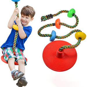 Outdoor Kids Gym Equipment climbing rope with small platforms disc swing