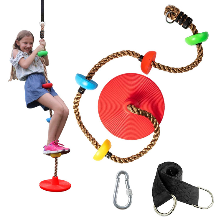 Outdoor Kids Gym Equipment climbing rope with small platforms disc swing