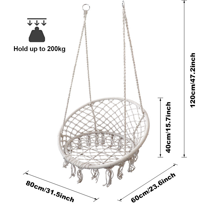 Room indoor hanging swing set,balcony indoor swing chair macrame hammock for garden bedroom