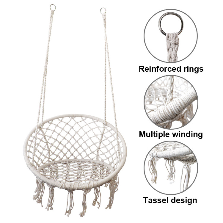 Room indoor hanging swing set,balcony indoor swing chair macrame hammock for garden bedroom