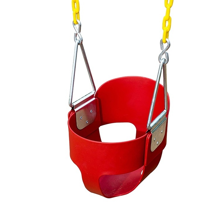 SA-038 High back full bucket toddler swing seat with plastic coated chains patio baby swing