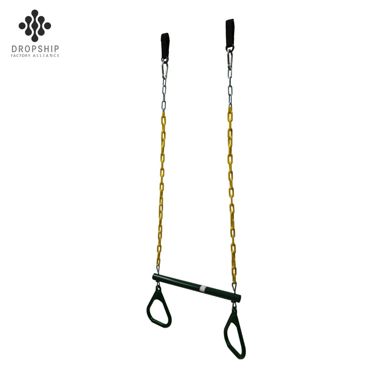 SA-050 China manufactory playground accessories with plastic rings and coated Chain swing set stuff trapeze bar