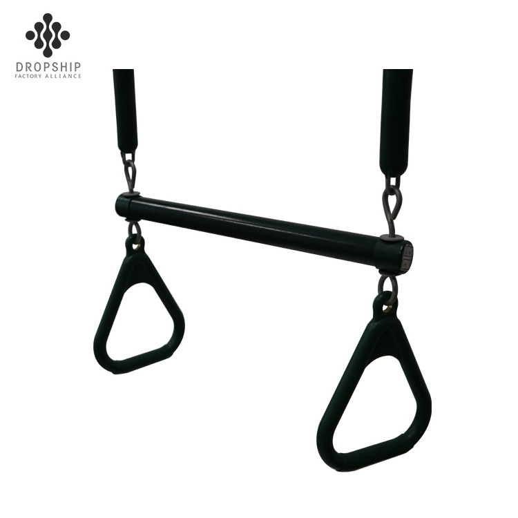 SA-148  2023 NEW Logo Design heavy duty with Swivel Gym Ring Attachment with PVC Coated Chain & ring indoor swing trapeze bar