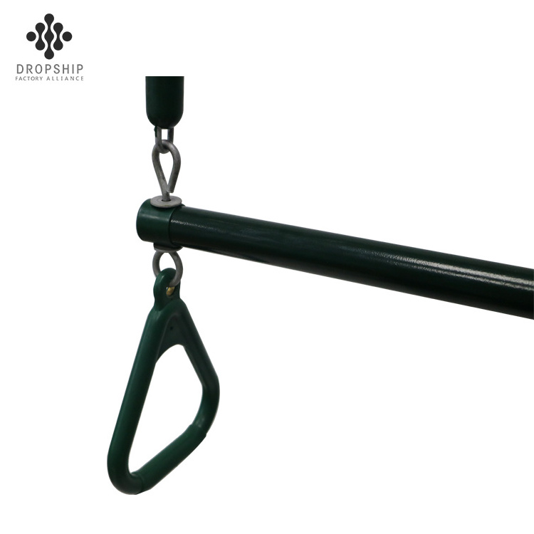 SA-148  2023 NEW Logo Design heavy duty with Swivel Gym Ring Attachment with PVC Coated Chain & ring indoor swing trapeze bar