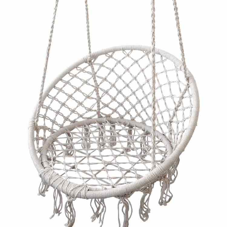 SA-210 2023 hot selling indoor outdoor hanging nest hammock web chair garden Cotton  white macrame net swing