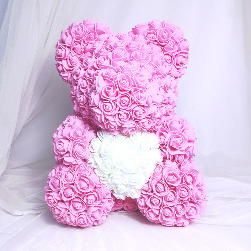 Dropshipping Hot Sale Eternal Rose Teddy Bear For Love Artificial Styrofoam Teddy Bear