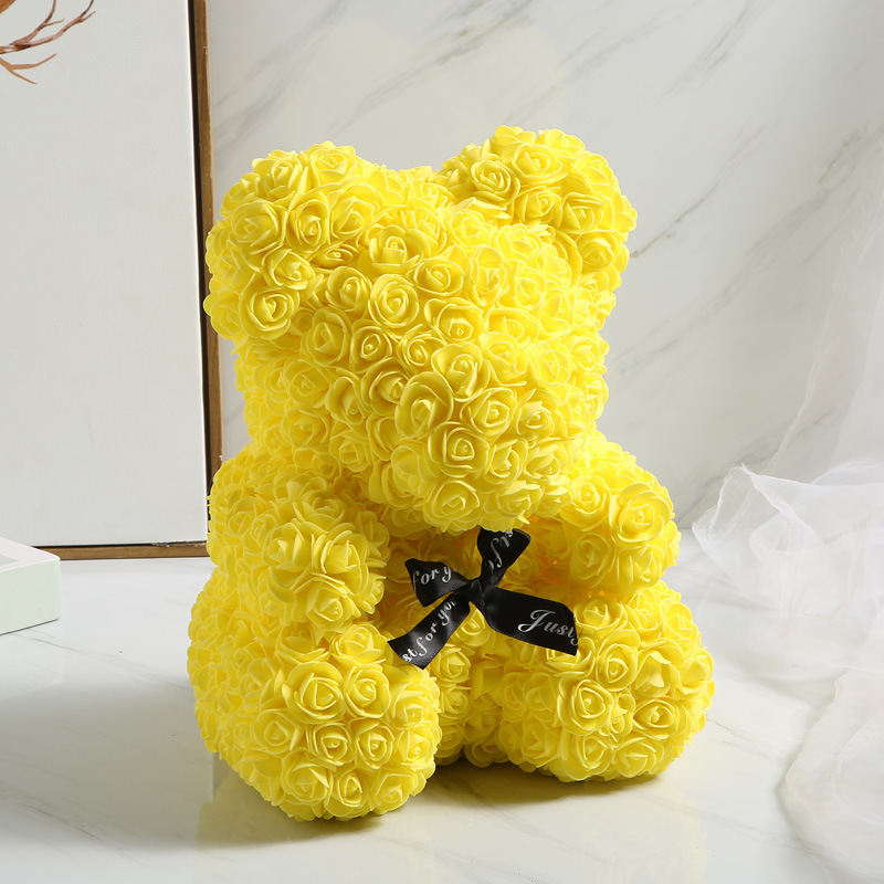 Dropshipping Hot Sale Eternal Rose Teddy Bear For Love Artificial Styrofoam Teddy Bear