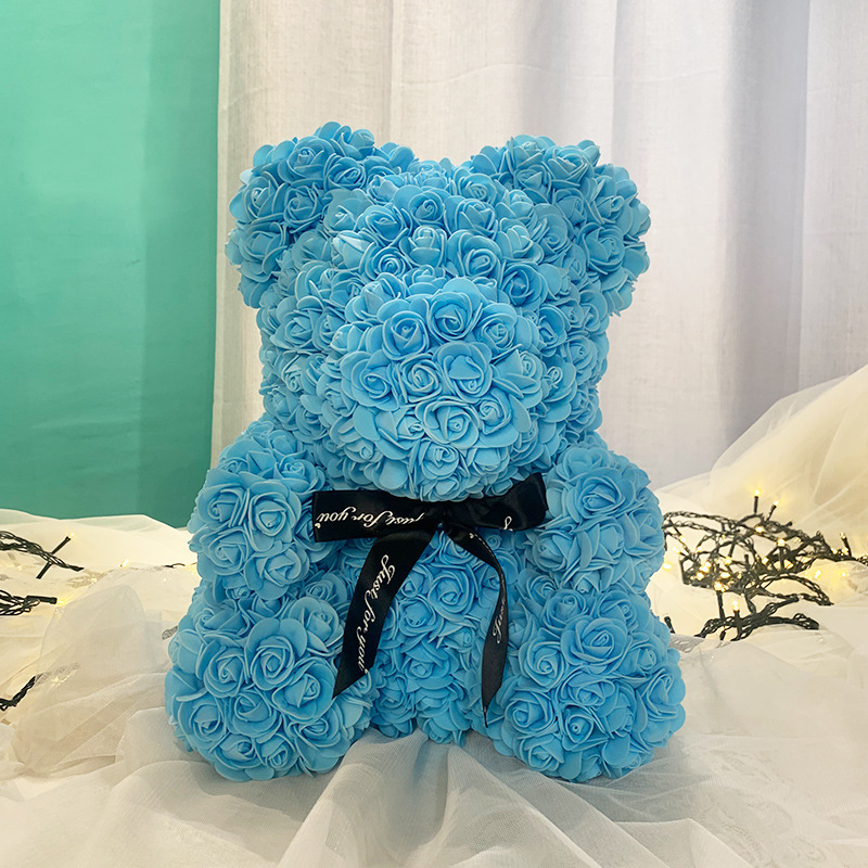 Dropshipping Hot Sale Eternal Rose Teddy Bear For Love Artificial Styrofoam Teddy Bear