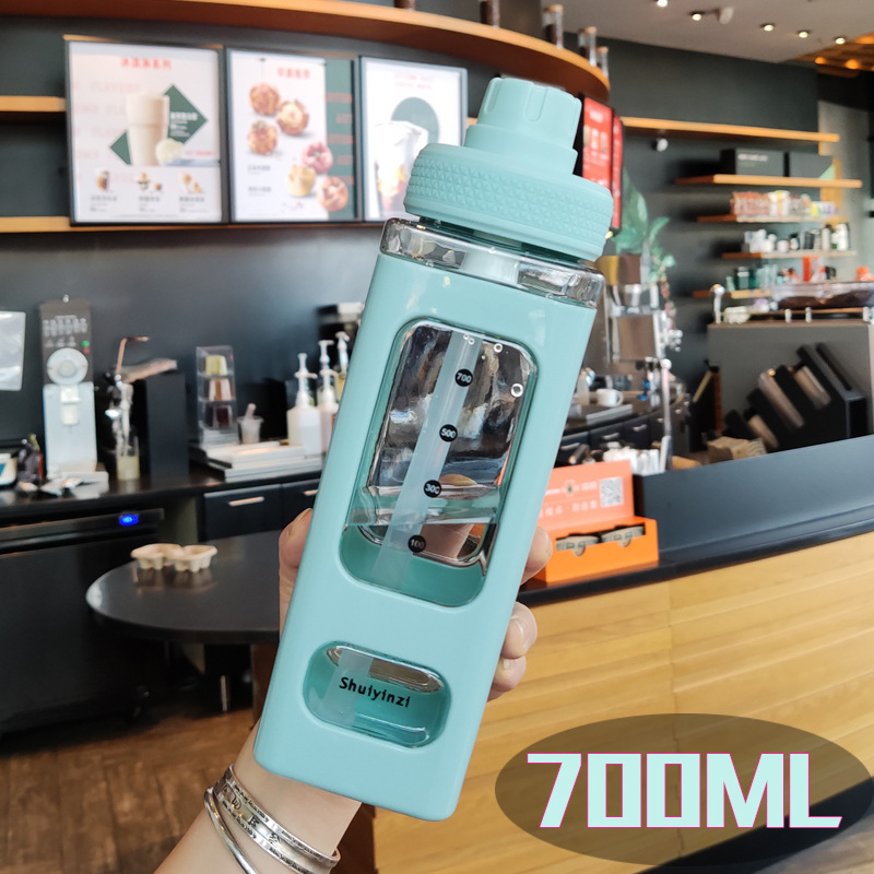 hot  Bear Pastel Water Bottle With 3d Sticker 700ml/900ml Plastic Travel Tea Juice Milk Portable Cute Shaker Drink Bottle Gift