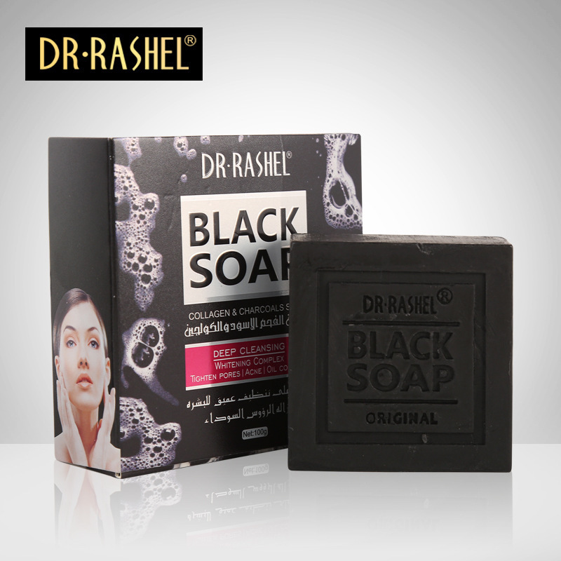 Dr.Rashel Deep Cleansing Charcoal Face Black Soap Oil Control Acne Tighten Pore Whitening Soap