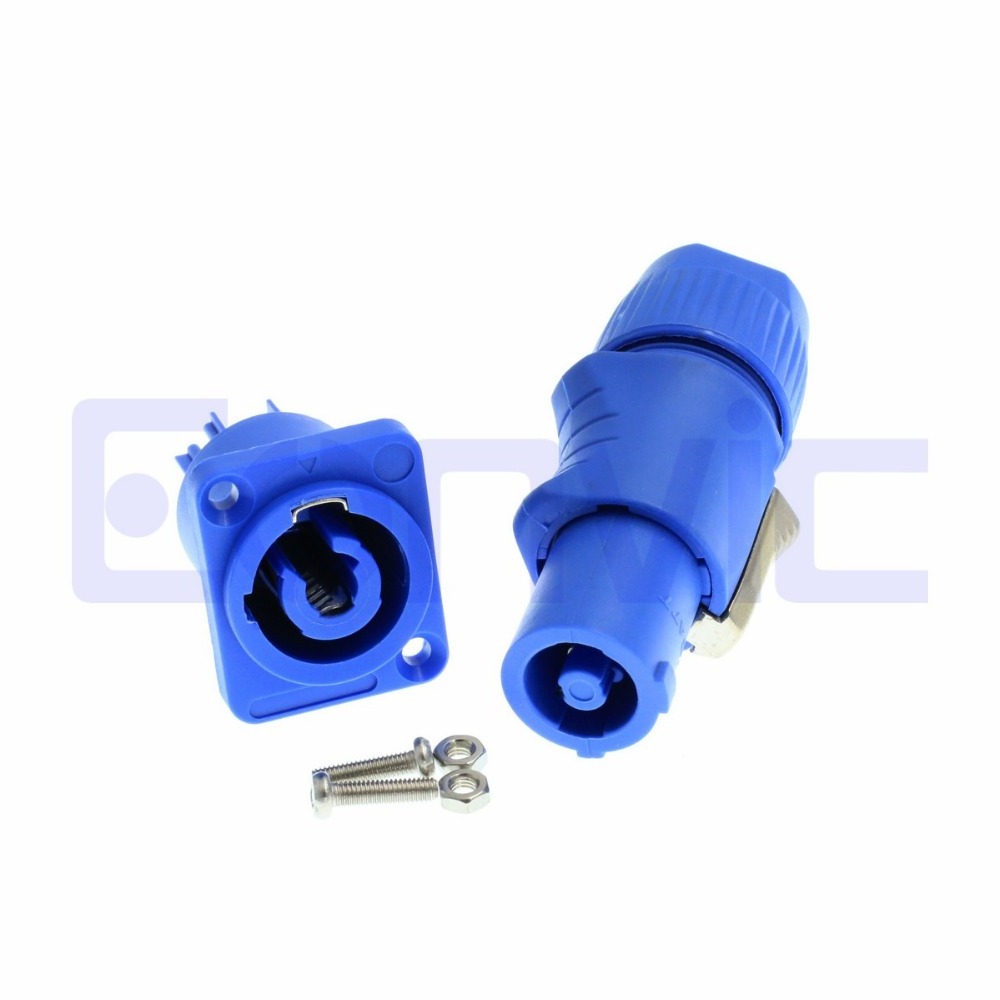 Compatible With Neu trik Powercon NAC3FCA Mains Input Cable Connector 20 Amp NAC3MPA-1 Mains Output Panel Blue Connector Cable