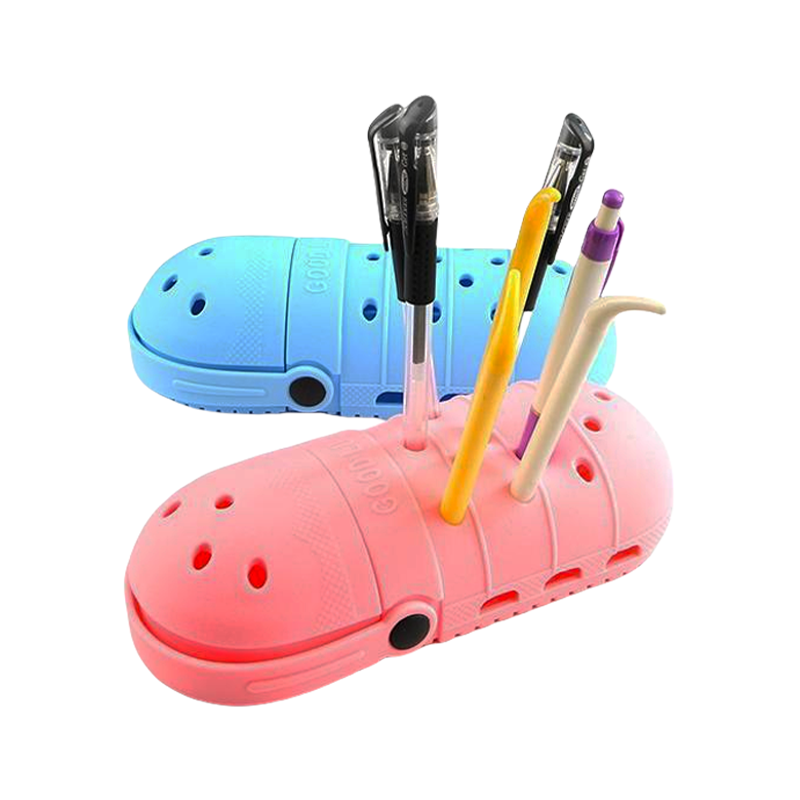 Wholesale Custom Logo Silicone Croc Charms Pencil Case Croc Pencil Case