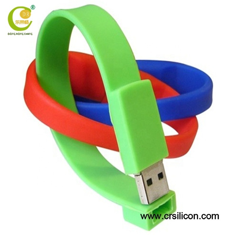 High Quality Custom Color Bracelet Silicone Wristband USB2.0 Flash 1 GB to 32 GB USB Flash Drive