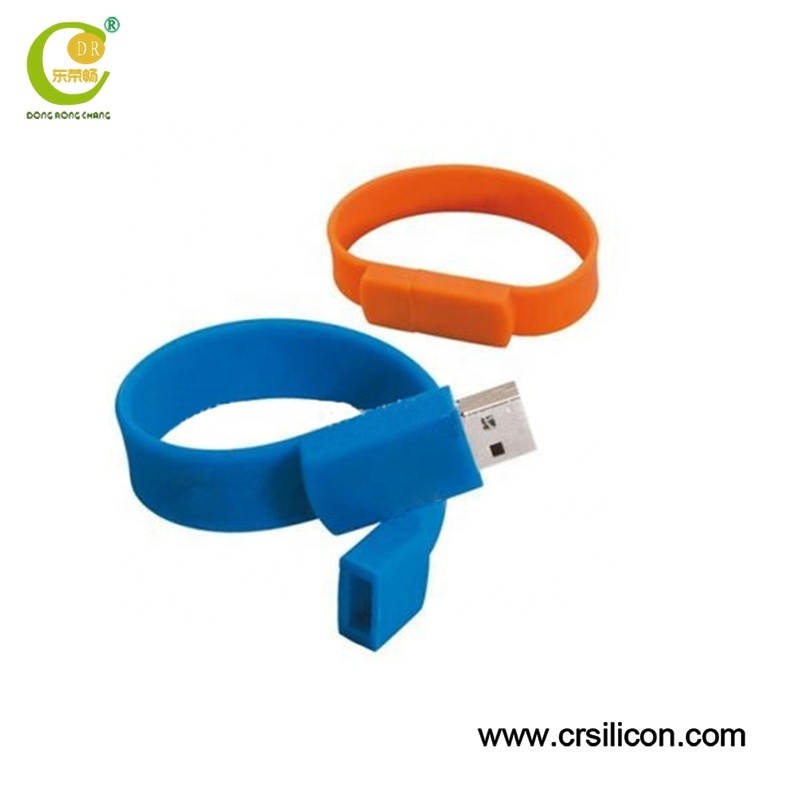 High Quality Custom Color Bracelet Silicone Wristband USB2.0 Flash 1 GB to 32 GB USB Flash Drive